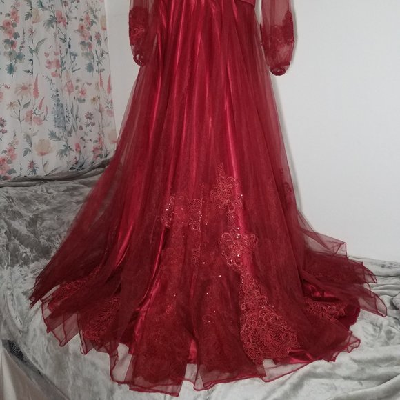 New A-line Red Gown - Picture 3 of 5